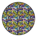 Graffiti Text Pattern Print Round Floor Mat