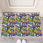 Graffiti Text Pattern Print Rubber Doormat