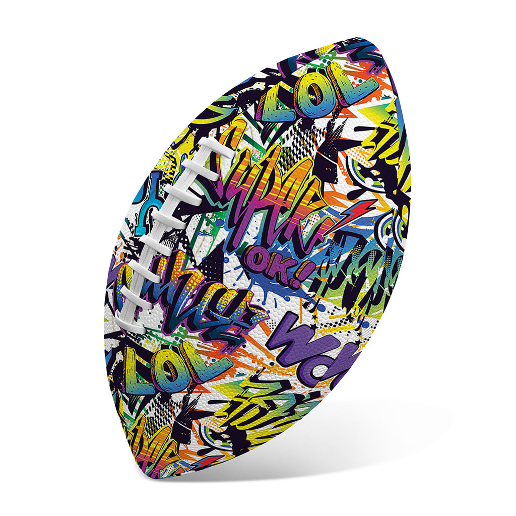 Graffiti Text Pattern Print Rugby Ball