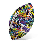 Graffiti Text Pattern Print Rugby Ball
