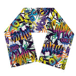 Graffiti Text Pattern Print Scarf