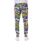 Graffiti Text Pattern Print Scuba Joggers