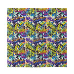 Graffiti Text Pattern Print Silk Bandana