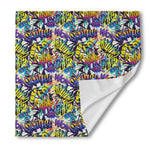 Graffiti Text Pattern Print Silk Bandana