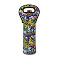 Graffiti Text Pattern Print Single Neoprene Wine Tote