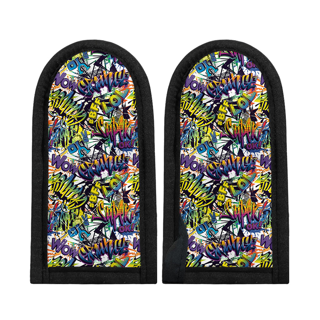 Graffiti Text Pattern Print Skillet Handle Cover