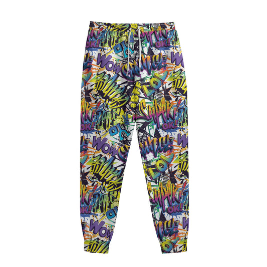 Graffiti Text Pattern Print Sweatpants