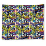 Graffiti Text Pattern Print Tapestry