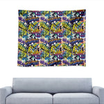 Graffiti Text Pattern Print Tapestry