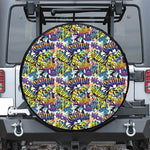 Graffiti Text Pattern Print Tire Cover