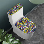 Graffiti Text Pattern Print Toilet Lid And Tank Cover Set