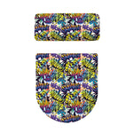 Graffiti Text Pattern Print Toilet Lid And Tank Cover Set