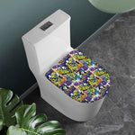 Graffiti Text Pattern Print Toilet Lid Cover
