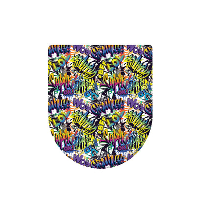 Graffiti Text Pattern Print Toilet Lid Cover