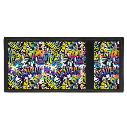 Graffiti Text Pattern Print Trifold Wallet