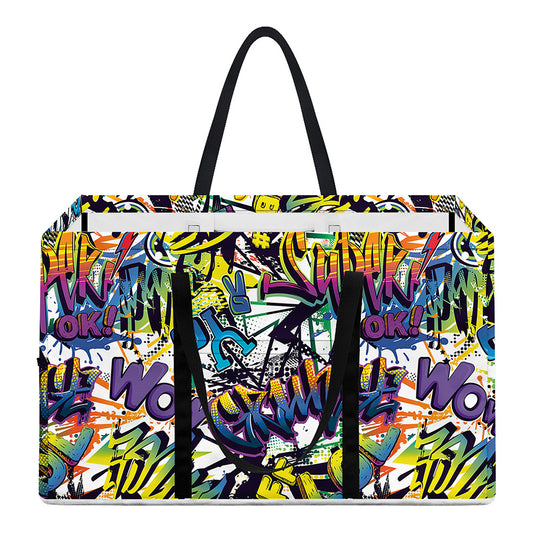 Graffiti Text Pattern Print Utility Tote Bag
