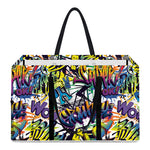 Graffiti Text Pattern Print Utility Tote Bag
