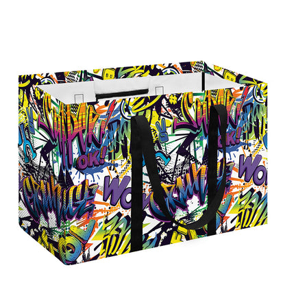 Graffiti Text Pattern Print Utility Tote Bag