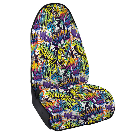 Graffiti Text Pattern Print Waterproof Car Seat Cover