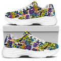 Graffiti Text Pattern Print White Chunky Shoes