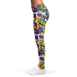 Graffiti Text Pattern Print Women's Leggings