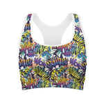 Graffiti Text Pattern Print Women's Sports Bra