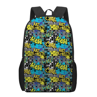 Graffiti Wall Print 17 Inch Backpack