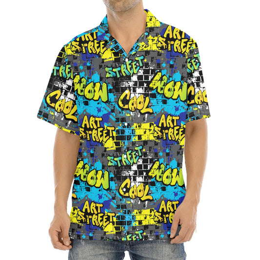 Graffiti Wall Print Aloha Shirt