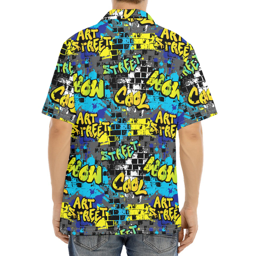 Graffiti Wall Print Aloha Shirt