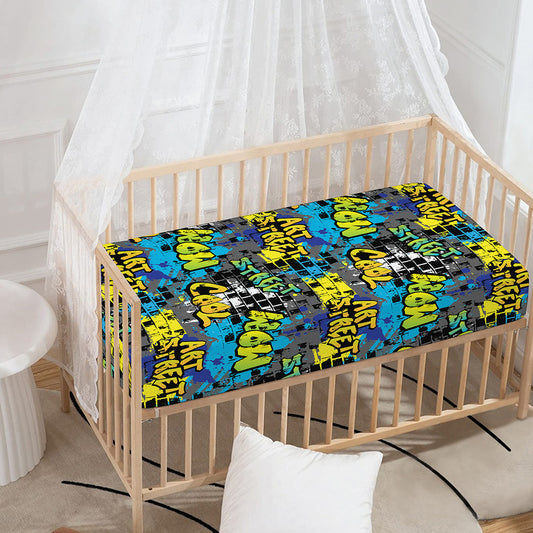 Graffiti Wall Print Baby Crib Sheet