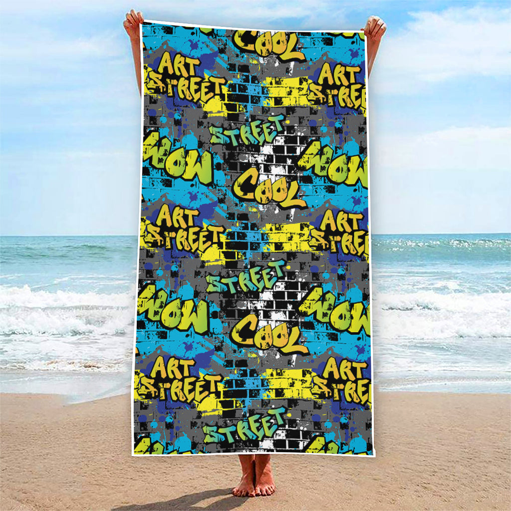 Graffiti Wall Print Beach Towel