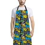 Graffiti Wall Print Bib Apron With Pocket