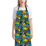 Graffiti Wall Print Bib Apron With Pocket