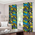 Graffiti Wall Print Dimout Grommet Curtains