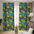 Graffiti Wall Print Dimout Pencil Pleat Curtains