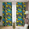 Graffiti Wall Print Blackout Pencil Pleat Curtains