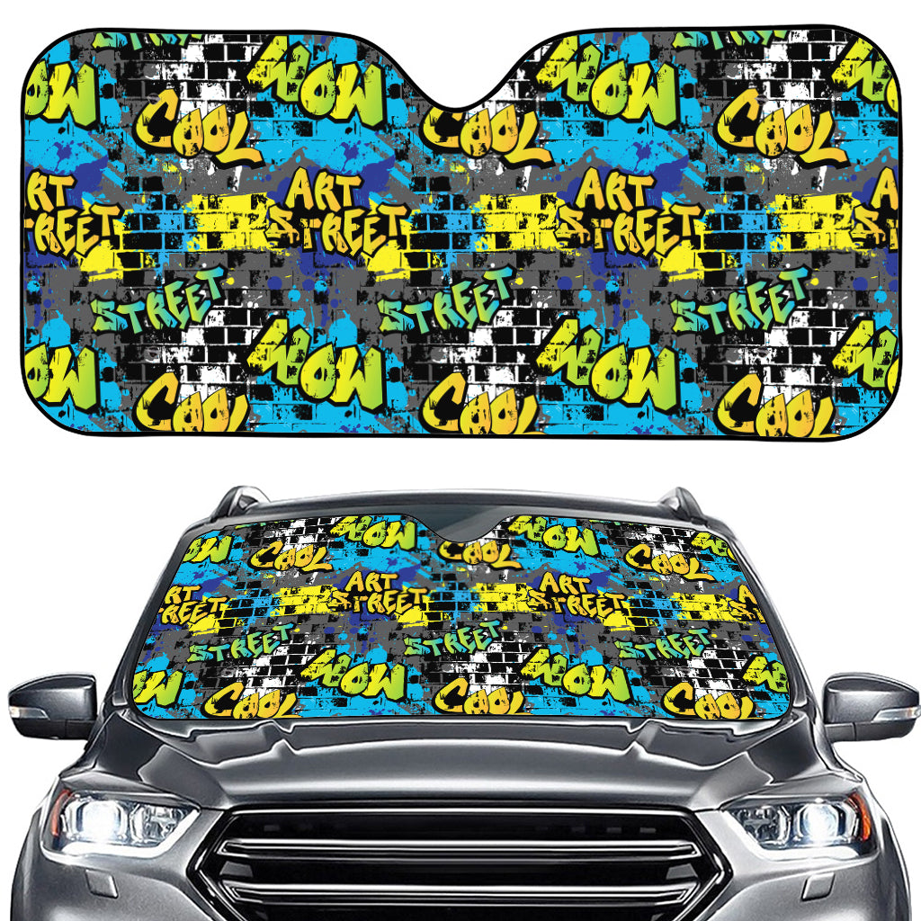 Graffiti Wall Print Car Windshield Sun Shade