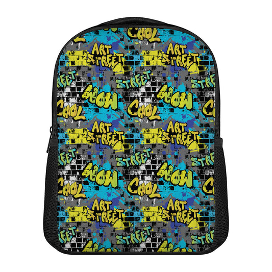 Graffiti Wall Print Casual Backpack