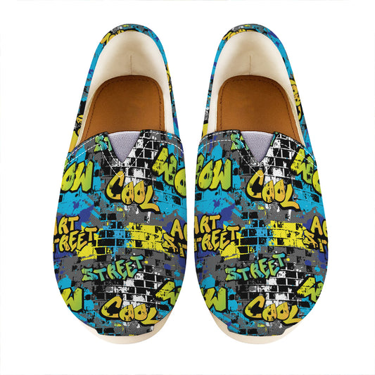 Graffiti Wall Print Casual Shoes