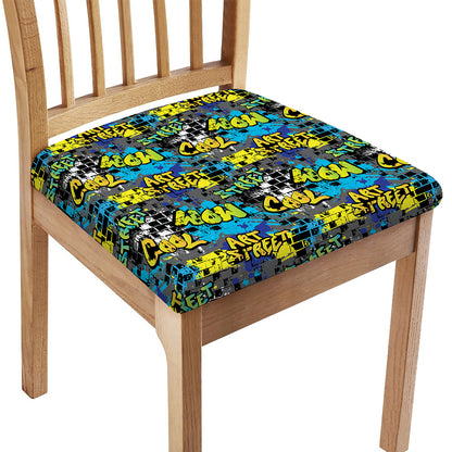 Graffiti Wall Print Chair Cushion Cover