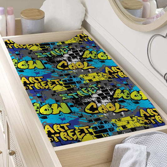 Graffiti Wall Print Changing Pad Cover