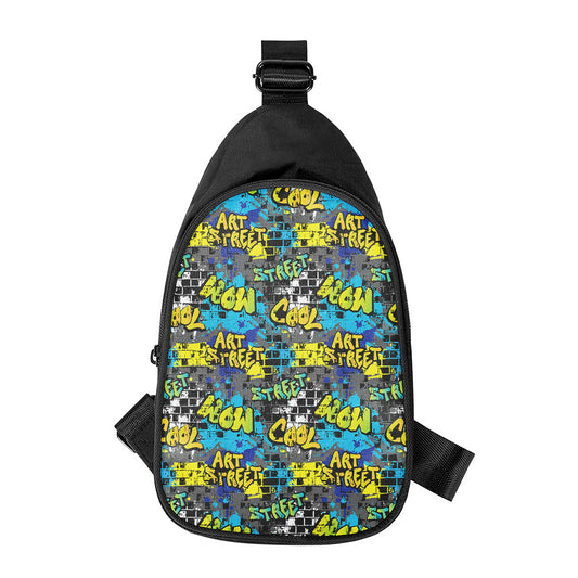 Graffiti Wall Print Chest Bag