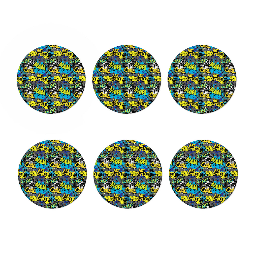 Graffiti Wall Print Coaster Set
