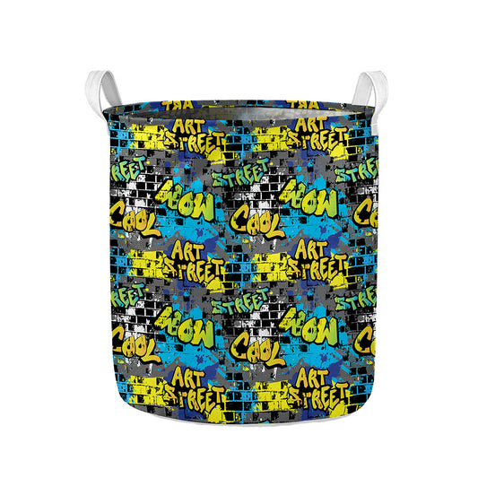 Graffiti Wall Print Collapsible Laundry Basket