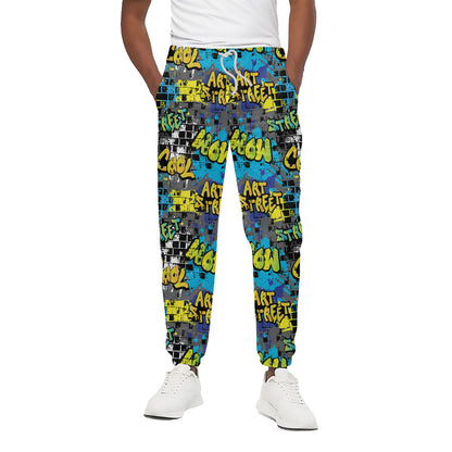Graffiti Wall Print Cotton Pants