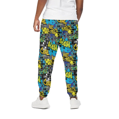 Graffiti Wall Print Cotton Pants