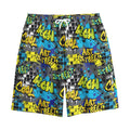 Graffiti Wall Print Cotton Shorts