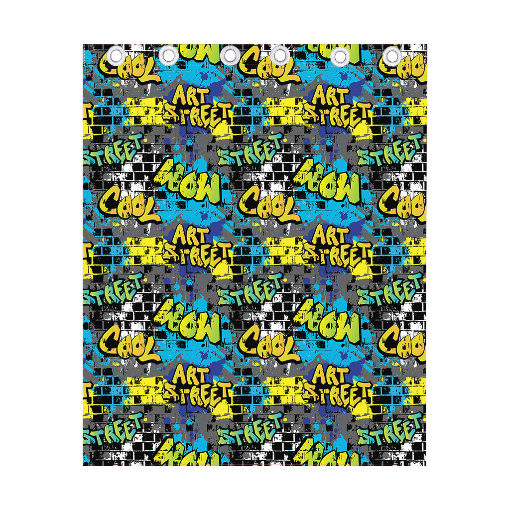 Graffiti Wall Print Curtain