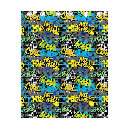 Graffiti Wall Print Curtain