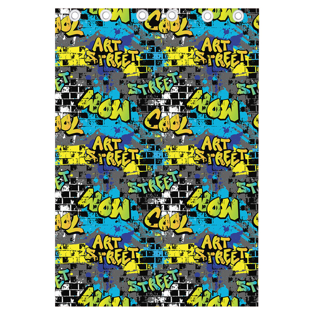 Graffiti Wall Print Curtain